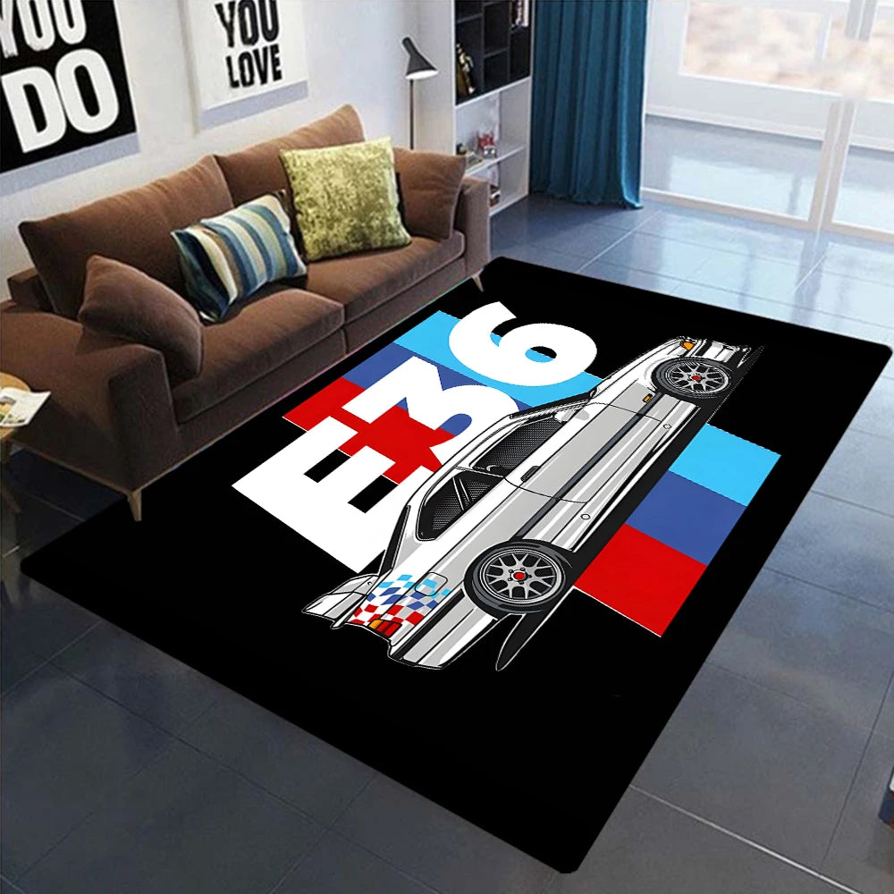 Racing Car Pattern Carpet for Bedroom Decor Non-slip Home Living Room Sofa Area Rugs Washable Coffee Table Bathroom Floor Mat