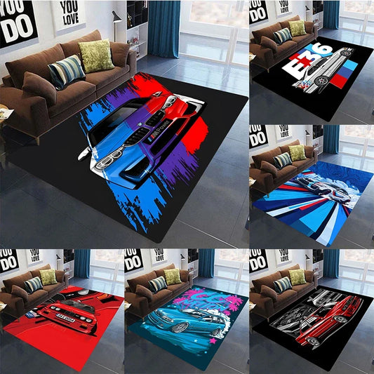 Racing Car Pattern Carpet for Bedroom Decor Non-slip Home Living Room Sofa Area Rugs Washable Coffee Table Bathroom Floor Mat