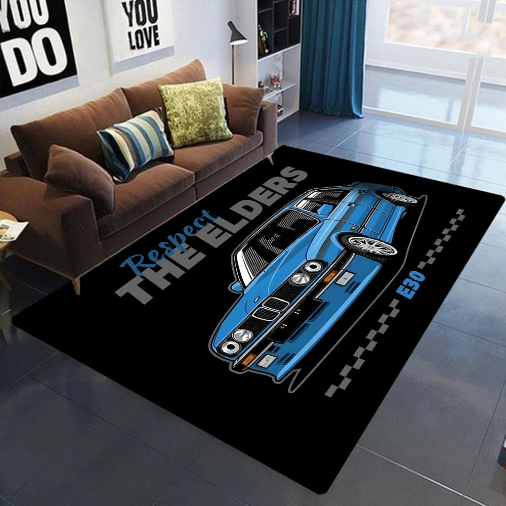 Racing Car Pattern Carpet for Bedroom Decor Non-slip Home Living Room Sofa Area Rugs Washable Coffee Table Bathroom Floor Mat