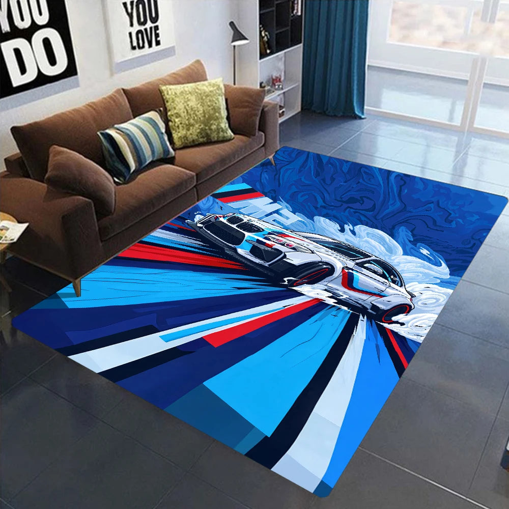 Racing Car Pattern Carpet for Bedroom Decor Non-slip Home Living Room Sofa Area Rugs Washable Coffee Table Bathroom Floor Mat